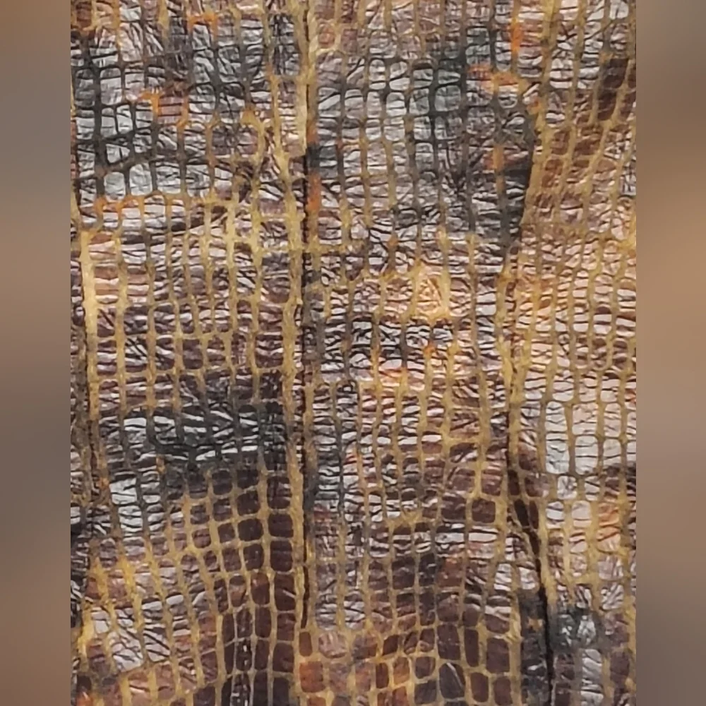 Insight Women's Cropped Faux-Croc Leather Jacket in Brown - Picture 2 of 8